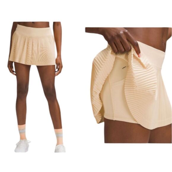 Lululemon Pleat to Street Mid-Rise Skirt Summer Glow light orange pleated 12 - Picture 1 of 14